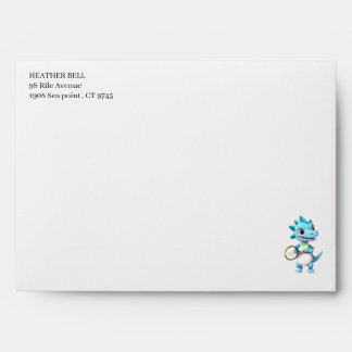 Enveloppe Dinosaure de tennis bleu