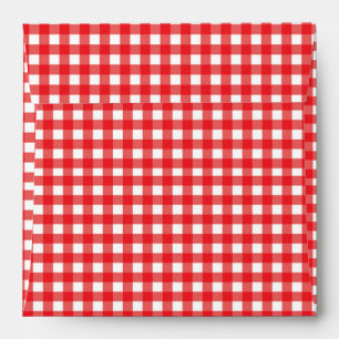 Enveloppe d'invitation à carreaux BBQ Gingham roug