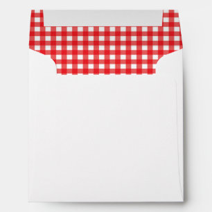 Enveloppe d'invitation à carreaux BBQ Gingham roug