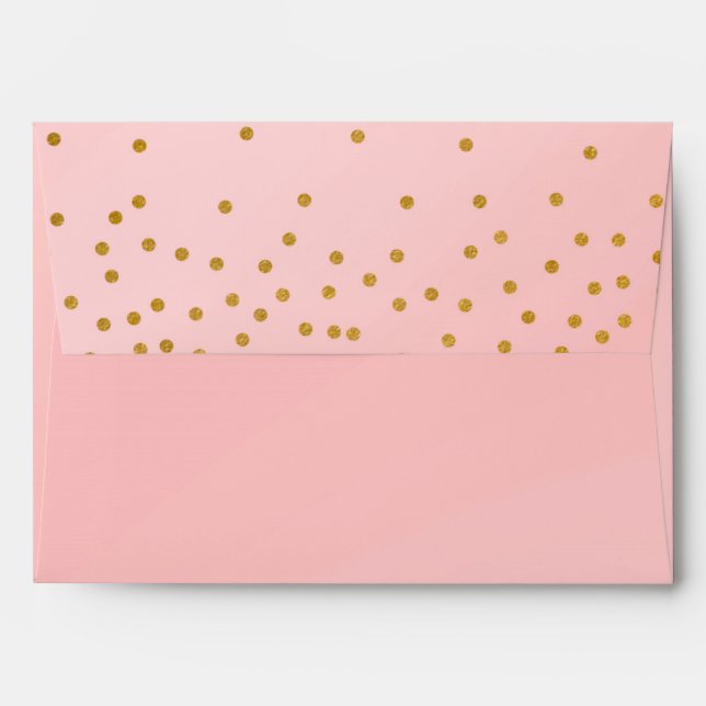 Enveloppe d'invitation à confettis en feuille d'or (Dos (Haut rabat))