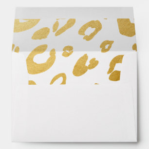 Enveloppe d'invitation à impression de léopard dor