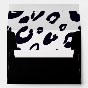 Enveloppe d'invitation à impression LEOPARD noir e