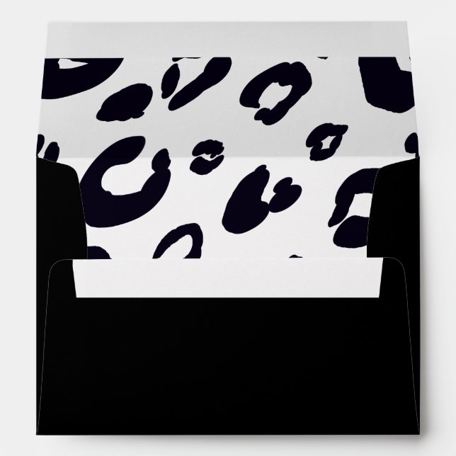 Enveloppe d'invitation à impression LEOPARD noir e (Dos (Bas))