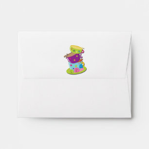 Enveloppe d'invitation à la FÊTE À THÉ FOLLE Tasse