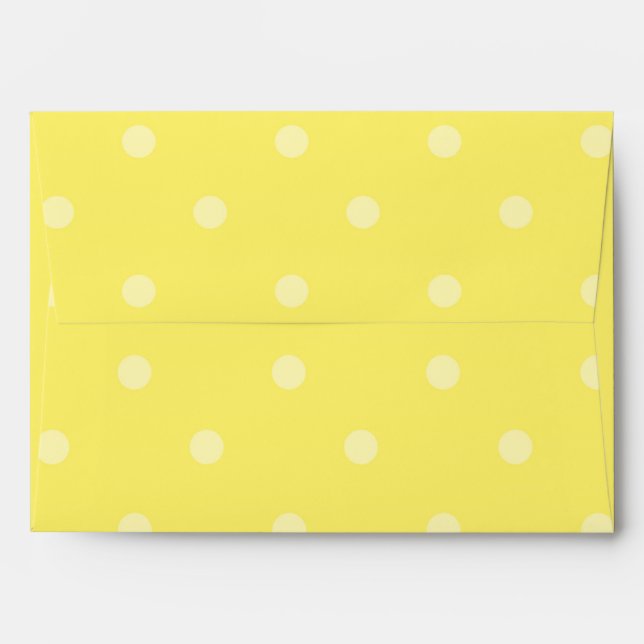 Enveloppe d'invitation à la fête Pois jaune (Dos (Haut rabat))