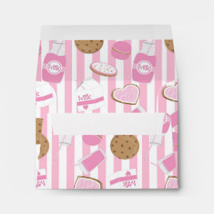 Enveloppe d'invitation à la fête rose Cookies & Mi