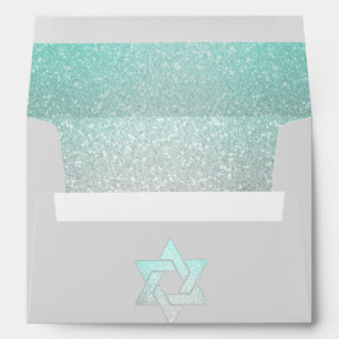 Enveloppe d'invitation Aqua Gradient Glittery Invi