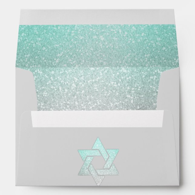 Enveloppe d'invitation Aqua Gradient Glittery Invi (Dos (Bas))