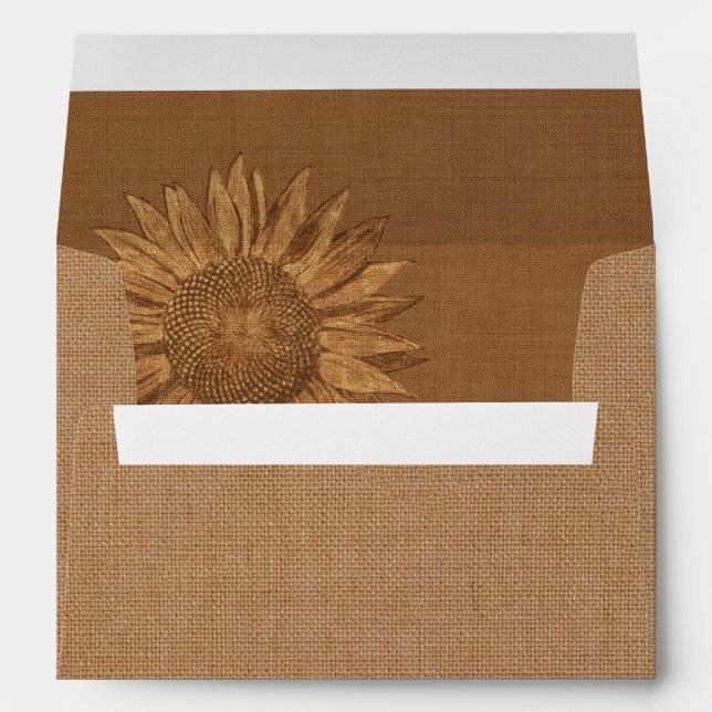Enveloppe d'invitation au tournesol d'automne (Dos (Bas))