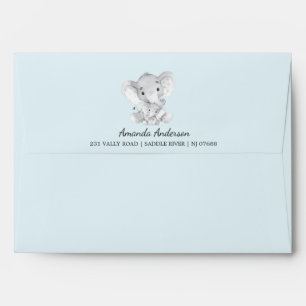 Enveloppe d'invitation Baby shower Eléphant mignon