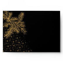 Enveloppe d'invitation Black and Gold Christmas Pa