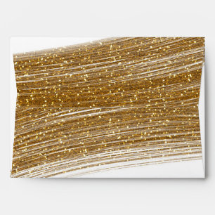 Enveloppe d'invitation blanche et à paillettes dor