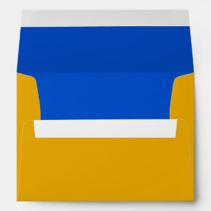 Enveloppe d'invitation bleue et jaune
