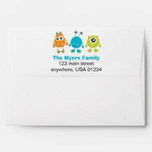 Enveloppe d'invitation d'anniversaire Little Monst