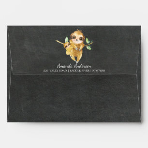 Enveloppe d'invitation de baby shower de paresse