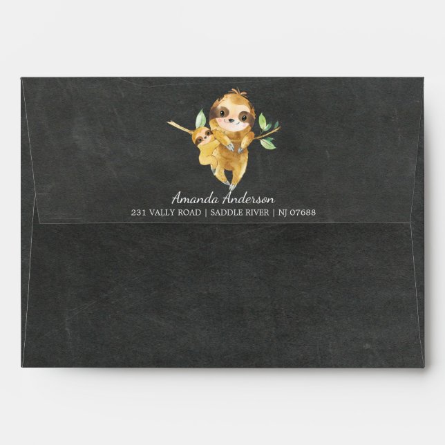 Enveloppe d'invitation de Baby shower du panneau d (Dos (Haut rabat))