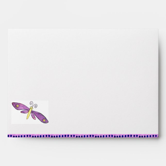 Enveloppe d'invitation de bat mitzvah d'aquarelle (Devant)