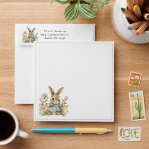 Enveloppe d'invitation de douche lapin lapin