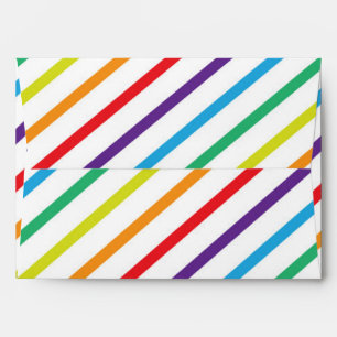 Enveloppe d'invitation de fête rayée de bandes de 