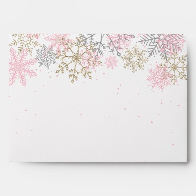 Enveloppe d'invitation de flocon de neige pour l'h (Devant)