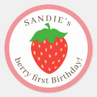 Enveloppe d'invitation de fraises autocollants de