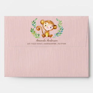 Enveloppe d'invitation de Girlsl de singe de