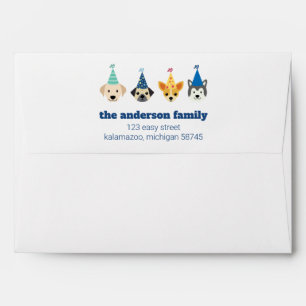 Enveloppe d'invitation de la partie de chiot, part