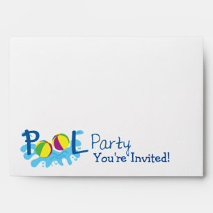 Enveloppe d'invitation de la partie de pool - Navy