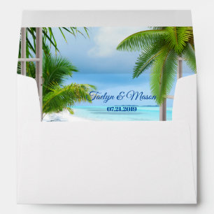 Enveloppe d'invitation de la scène de plage Mariag