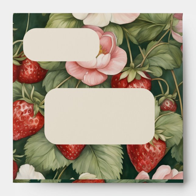 Enveloppe d'invitation de la surface de fraises et (Devant)
