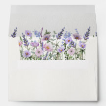 Enveloppe d'invitation de mariage à fleur sauvage