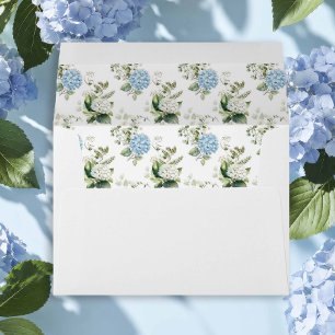 Enveloppe d'invitation de mariage à Hortensia Bleu