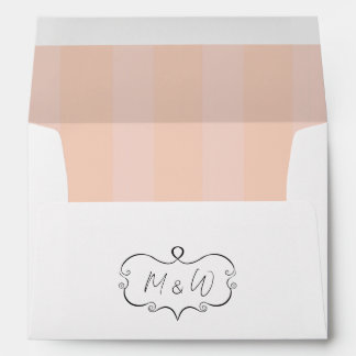 Enveloppe d'invitation de mariage avec des rayures