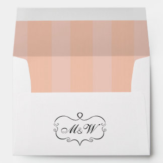 Enveloppe d'invitation de mariage avec des rayures