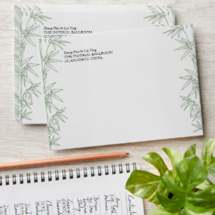 Enveloppe d'invitation de mariage botanique en bam