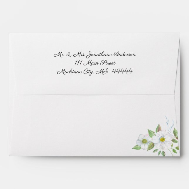Enveloppe d'invitation de mariage de printemps ave (Dos (Haut rabat))