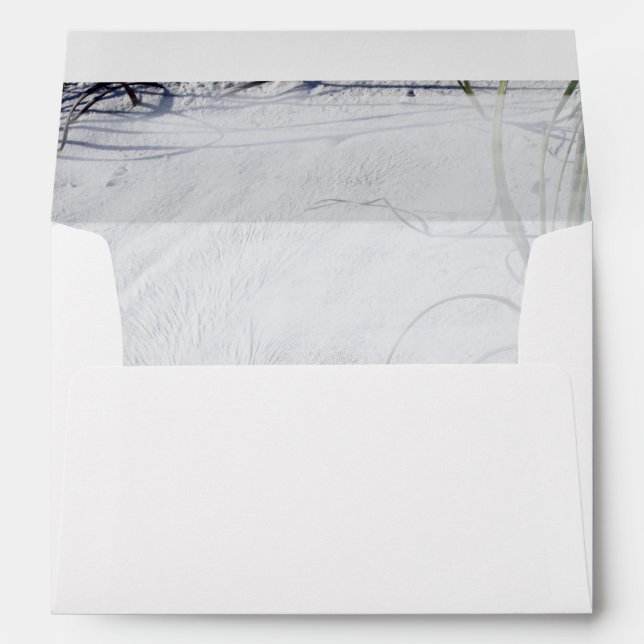 Enveloppe d'invitation de mariage de Sandy Beach (Dos (Bas))