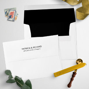 Enveloppe d'invitation de mariage moderne noir et