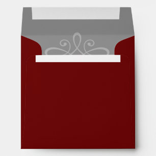 Enveloppe d'invitation de mariage rouge et blanc d