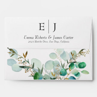 Enveloppe d'invitation de mariage verdure 5x7
