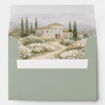 Enveloppe d'invitation de mariage Villa toscane