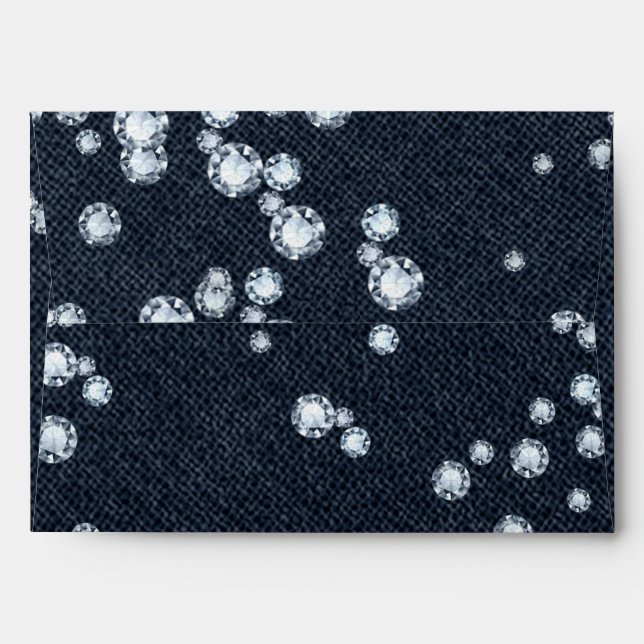Enveloppe d'invitation Denim & Diamonds Party (Dos (Haut rabat))