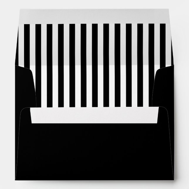 Enveloppe d'invitation d'Halloween noir et blanc (Dos (Bas))