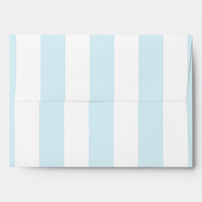 Enveloppe d'invitation en bandes verticales bleu e (Dos (Haut rabat))