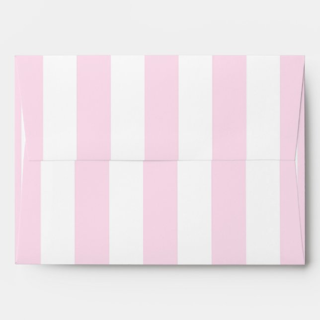 Enveloppe d'invitation en bandes verticales rose e (Dos (Haut rabat))