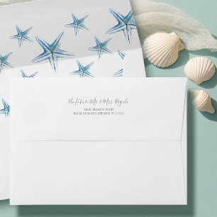 Enveloppe d'invitation Étoile de mer de la plage b