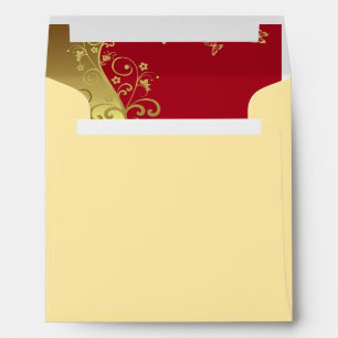 Enveloppe d'invitation - Flèches rouges et dorées