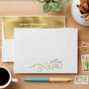 Enveloppe d'invitation formelle fantaisie blanche