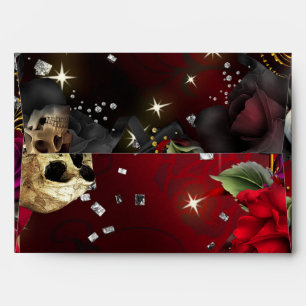 Enveloppe d'invitation Glamour Roses Rouges Gothiq
