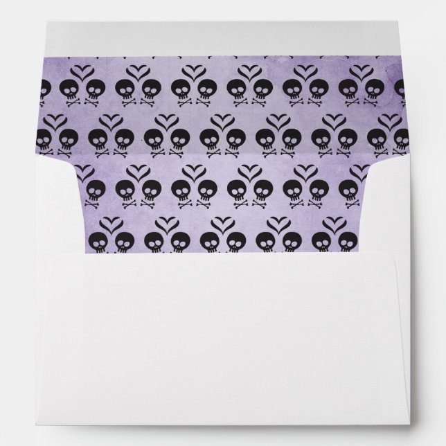Enveloppe d'invitation gothique du crâne - violet (Dos (Bas))